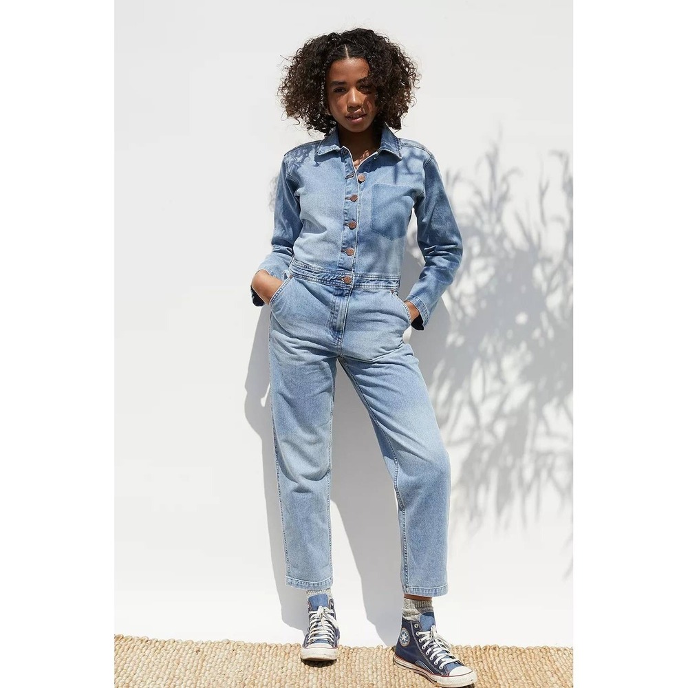 Billabong x Wrangler On Theโ Range Denim Jumpsuit Blue Western Utility Coveralls